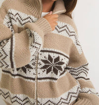 Le Lis - Collared Zip Up Sweater Jacket