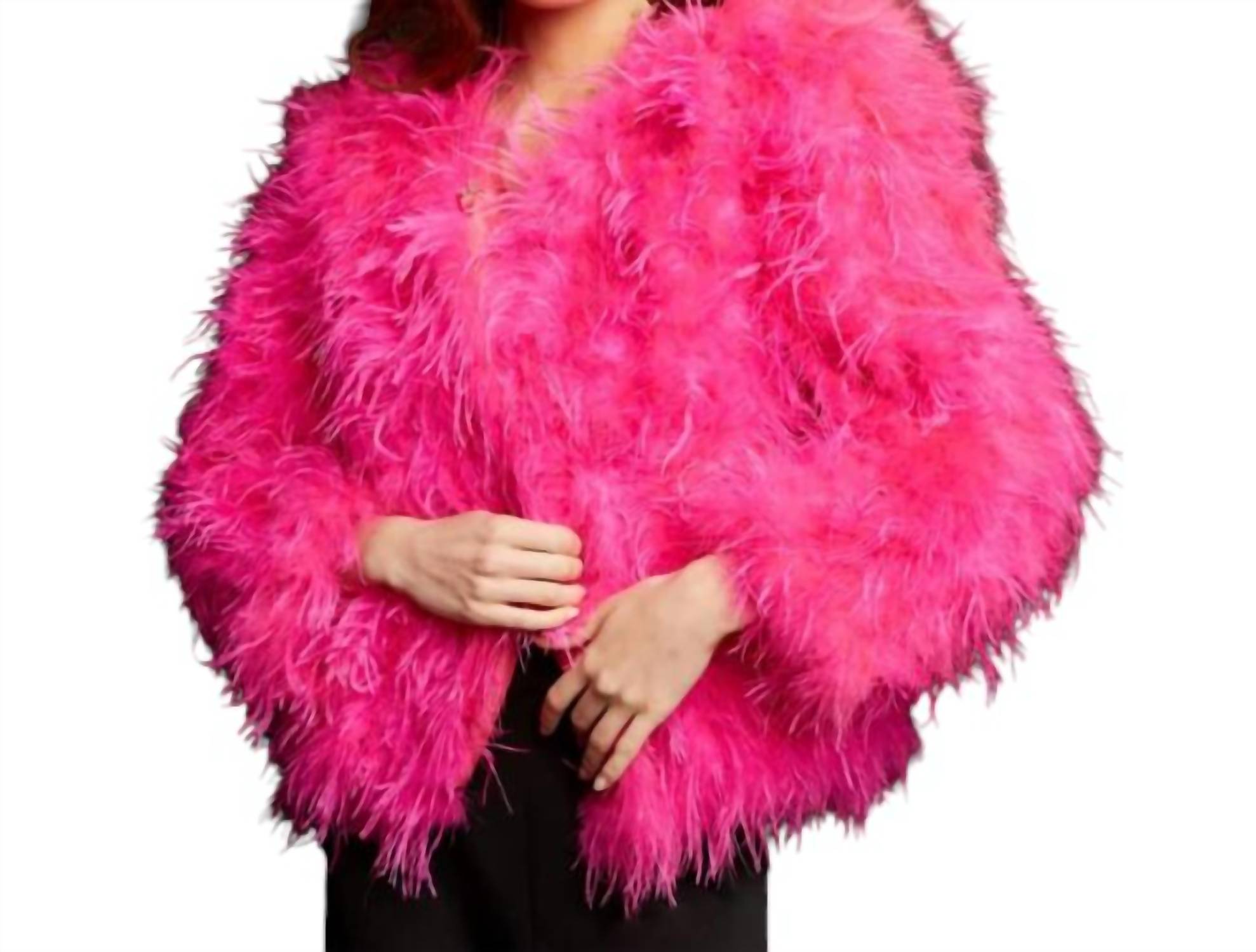 Jovani - Ostrich Feather Jacket