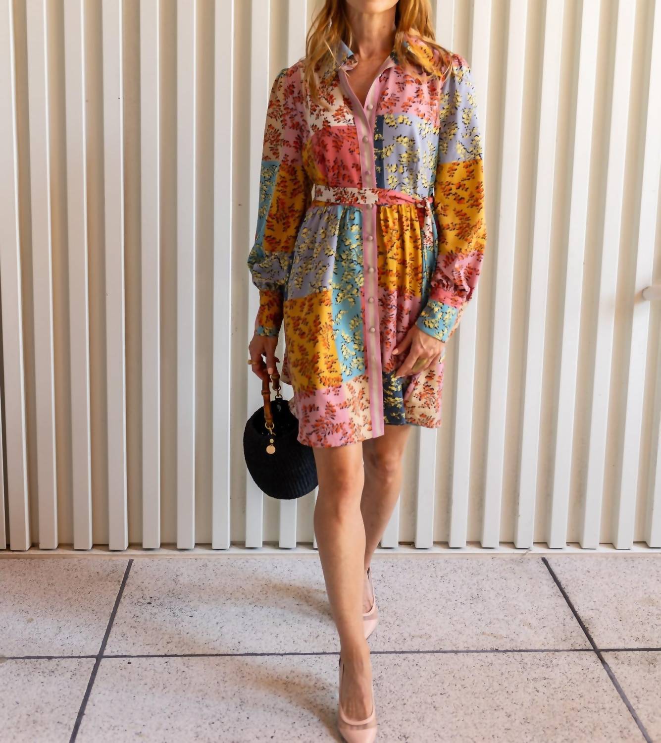 Modafleur - The Jules Patchwork Floral Shirt Dress