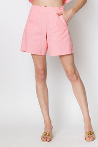 ZETAYE Celeste Linen Cotton Short in pink - women's shorts