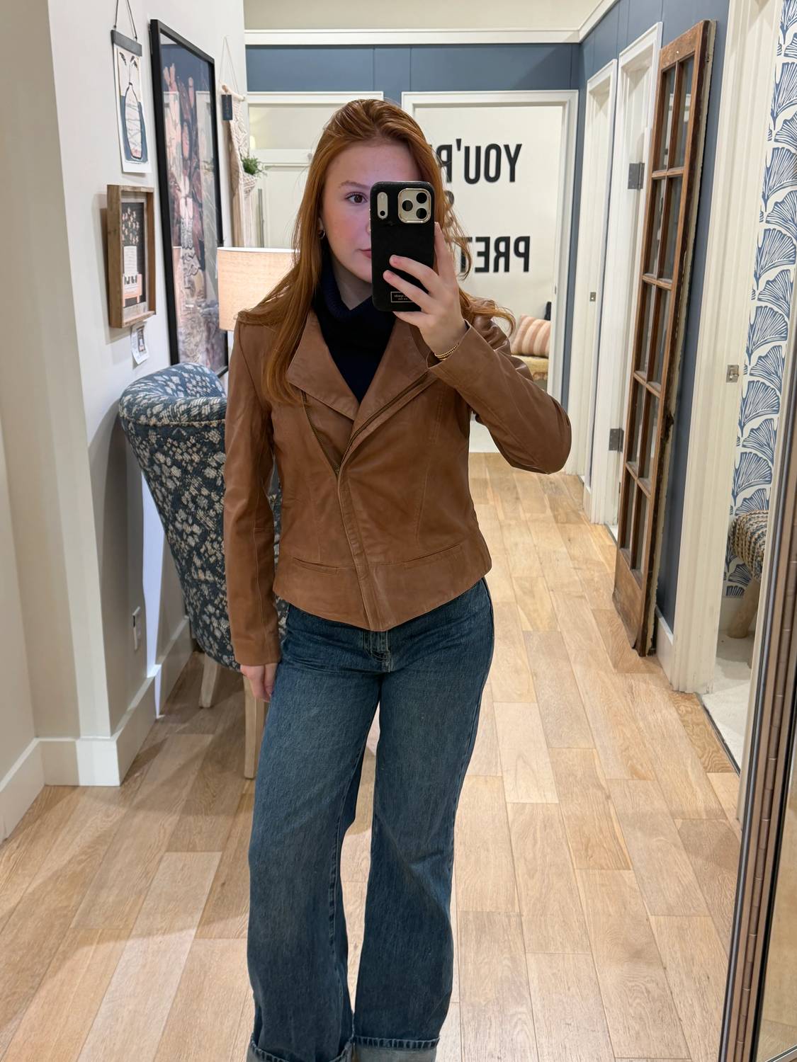 11 Uptown - Collarless Lamb Leather Zip Up Jacket
