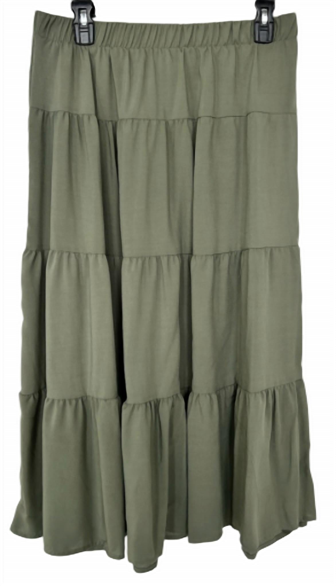 Aqua - Tiered Midi Skirt