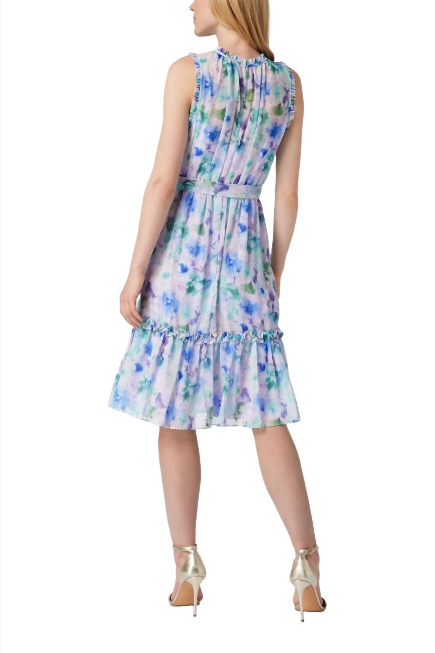 Adrianna Papell - Sleeveless Chiffon Midi Dress
