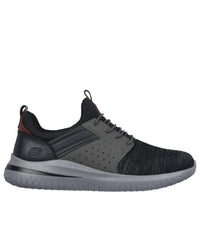 Skechers Men's Delson 3.0 Shoes in black gray - men's sneaker