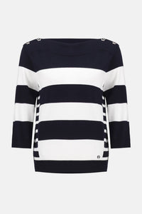 Joseph Ribkoff - STRIPED BOATNECK PULLOVER