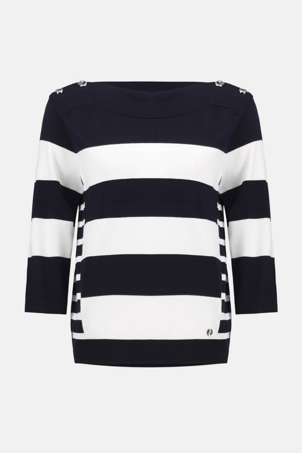 Joseph Ribkoff - STRIPED BOATNECK PULLOVER