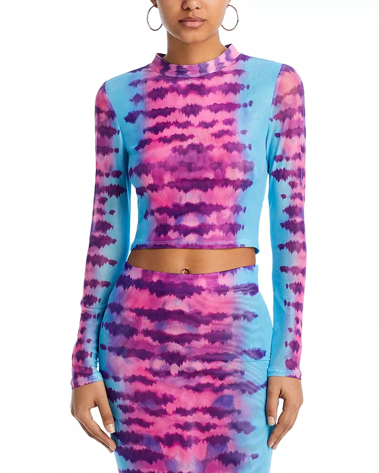 Rococo Sand - Opal Mock Neck Crop Top