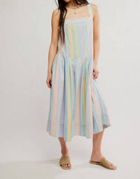 Free People Primavera Stripe Midi Dress in pastel stripes - women's dress
