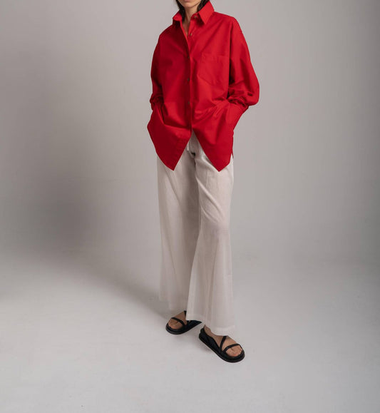 Sloan - Cotton Poplin Boyfriend Button-Down Shirt