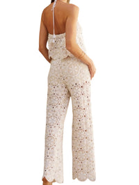 Endless Blu. - Floral Crochet Halter Top