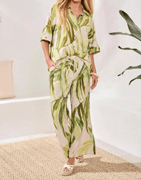 Tribal - Flowy Linen Drawcord Waist Flare Pants