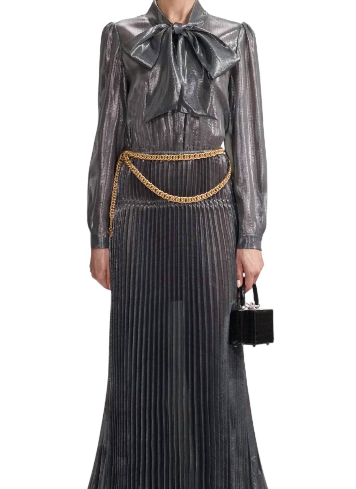 Self-Portrait - Pussy Bow Maxi Dress
