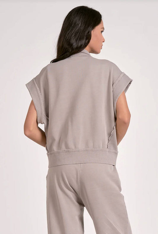 Elan - Ainsley Crop Zip-up Vest