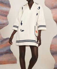 Alemais - Marine Cotton Tunic Mini Dress