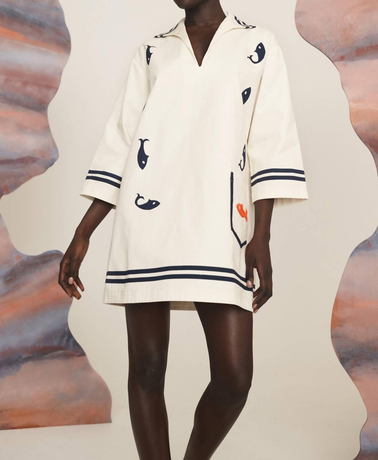 Alemais - Marine Cotton Tunic Mini Dress