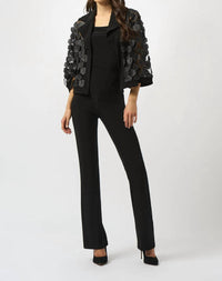 Joseph Ribkoff - Collared Embroidered Mesh Trapeze Jacket