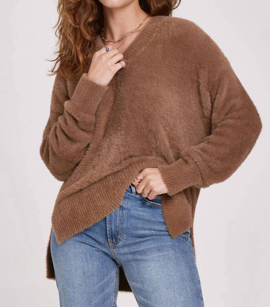 Margarita Walnut V-Neck Sweater by Another Love