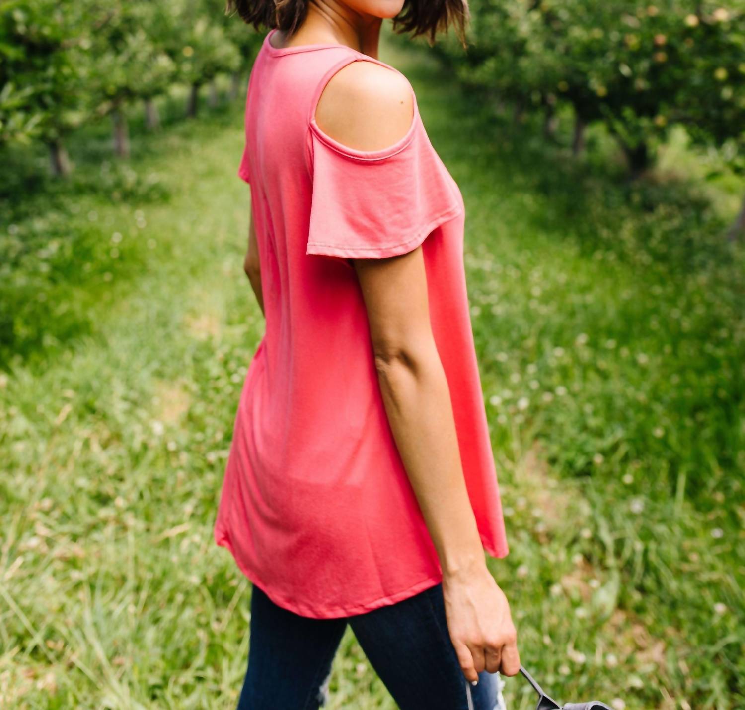 Cold Shoulder Crossed Heart Top