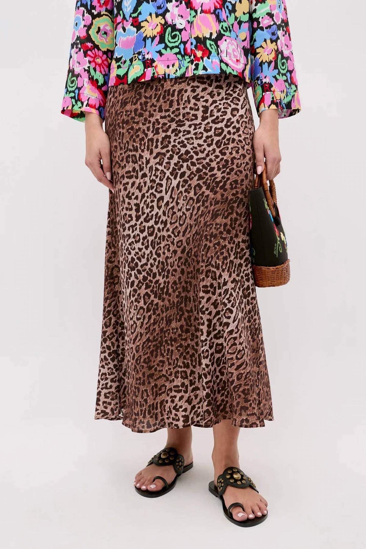 Rixo - Kelly Silk Midi Skirt