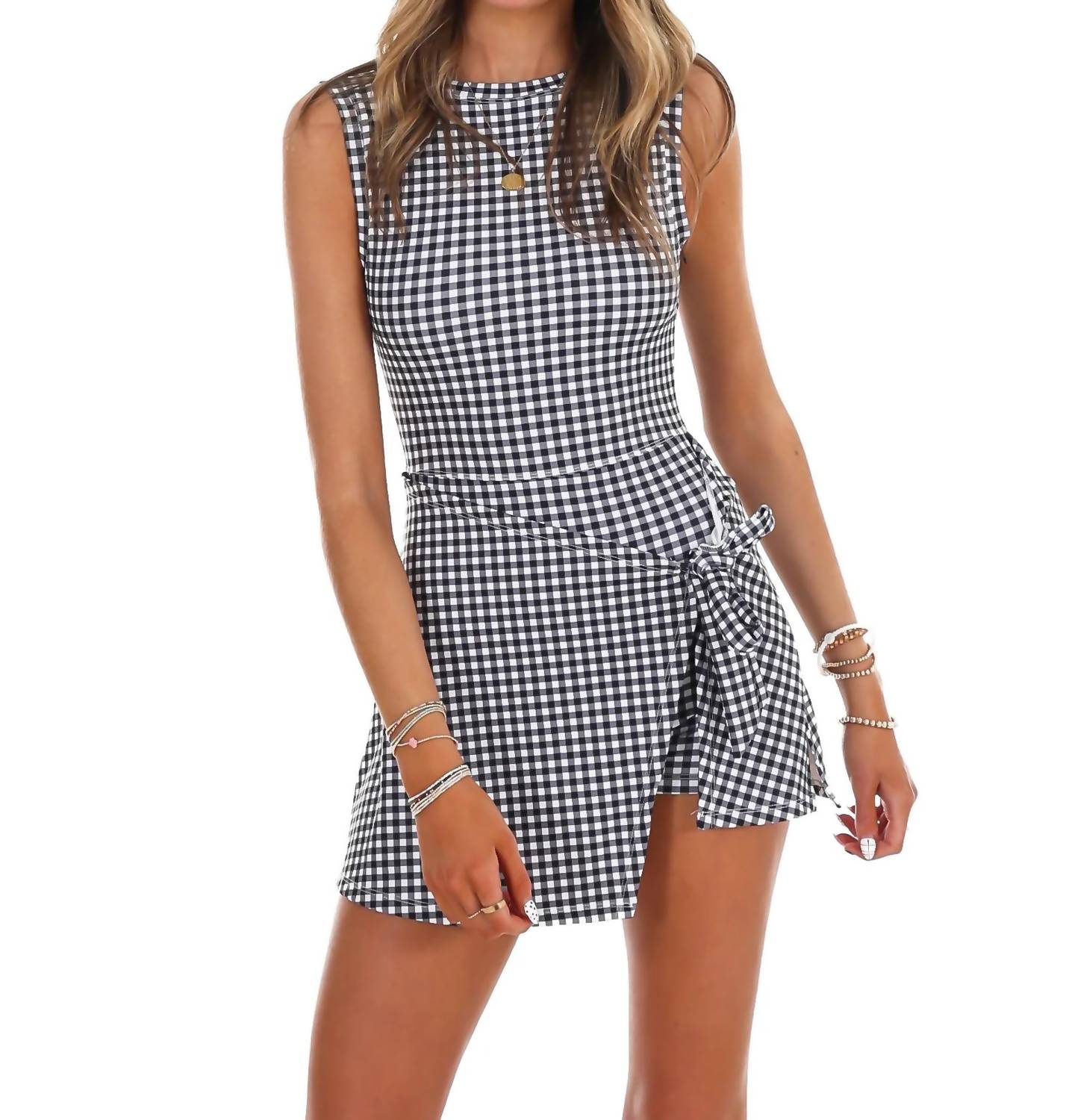 Kimberly C - Simply Sweet Gingham Mini Wrap Dress