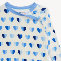 magnetic me Kid's Xoxo Modal Long Sleeve Pajama in blue - kids' sleepwear - detail view
