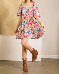 In The Beginning - Squareneck Mini Dress
