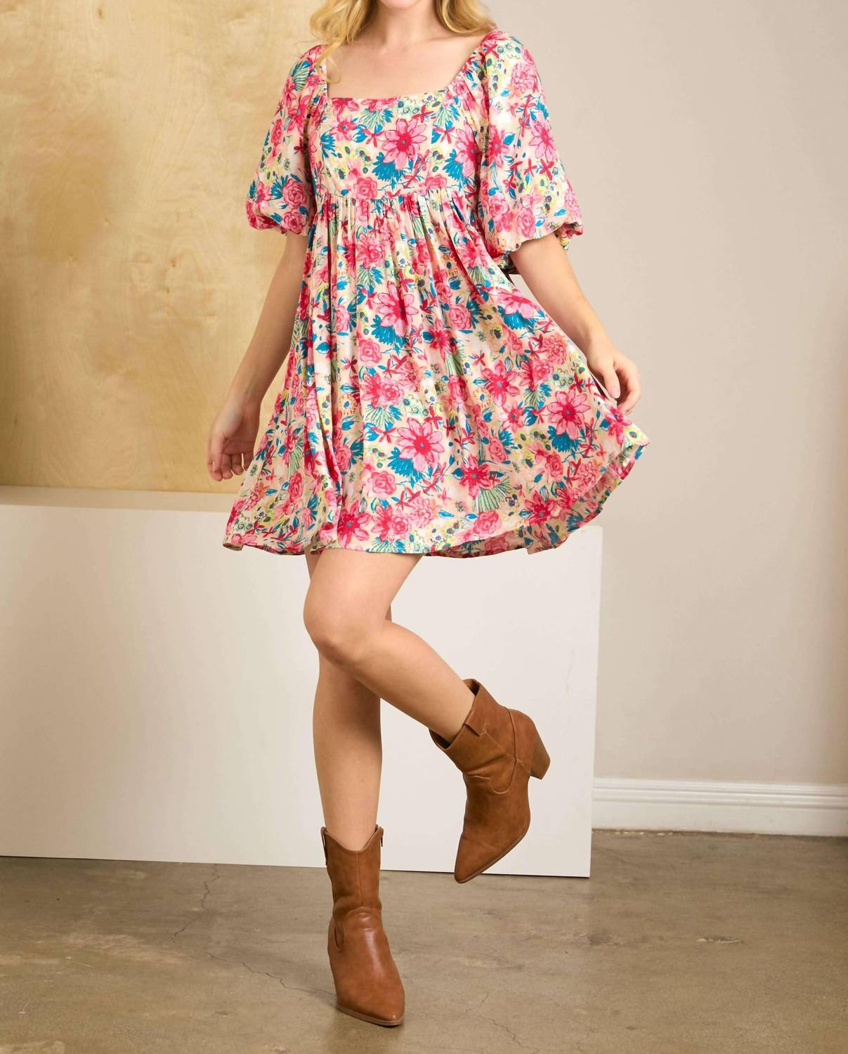 In The Beginning - Squareneck Mini Dress