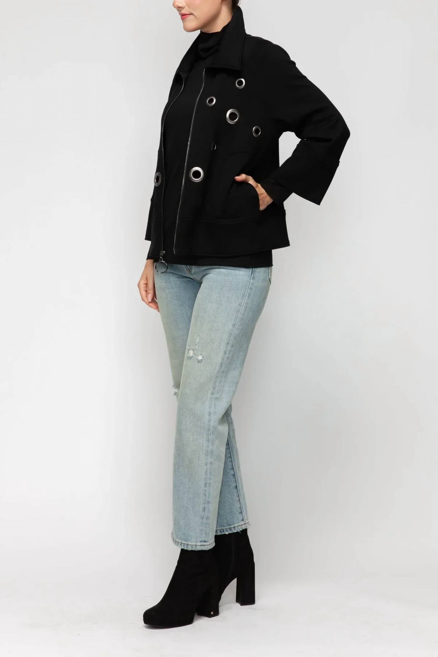Ic Collection - Grommet Detail Polyurethane Jacket