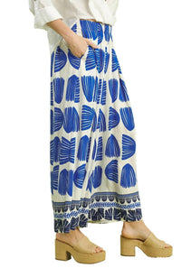 Umgee - Shell Block Print Wide Leg Pant