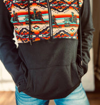 Sterling Kreek Turn And Burn Aztec Half Zip Sweater in black - women's top - view 4