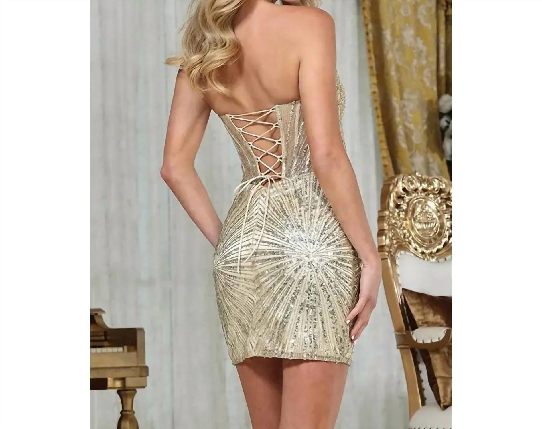 Babyfox - Shana Strapless Embellished Corset Homecoming Dress