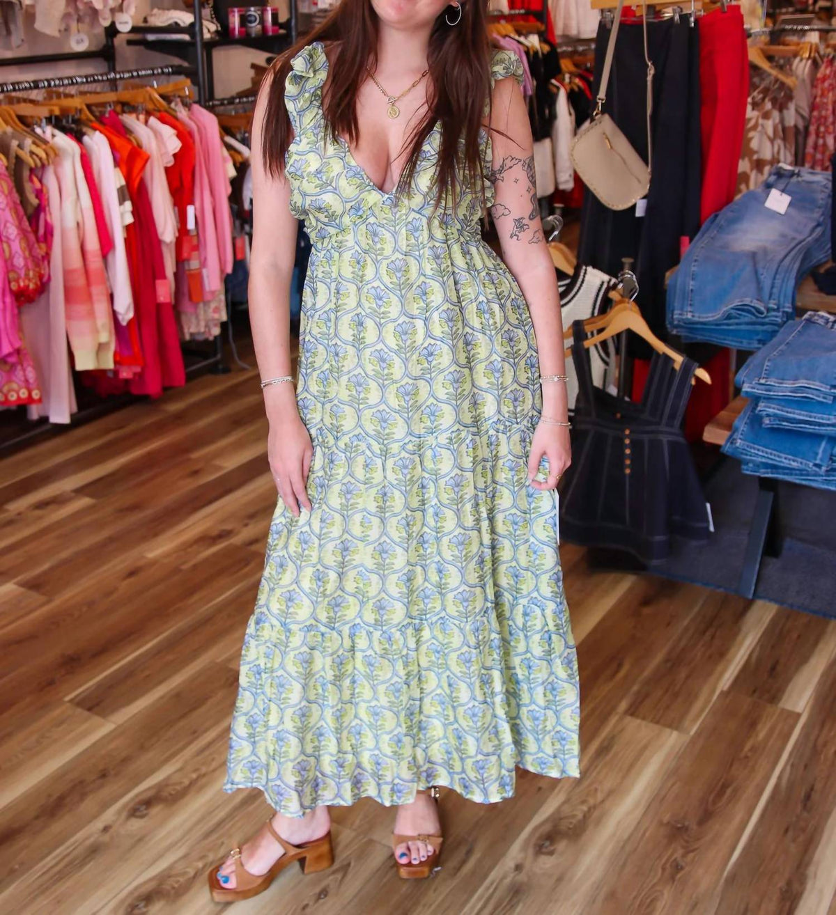 Meet Me In Santorini - Helios Harvest Maxi Dress