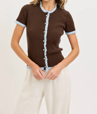 Sweet Lovely By Jen - Knit Short Sleeve Top