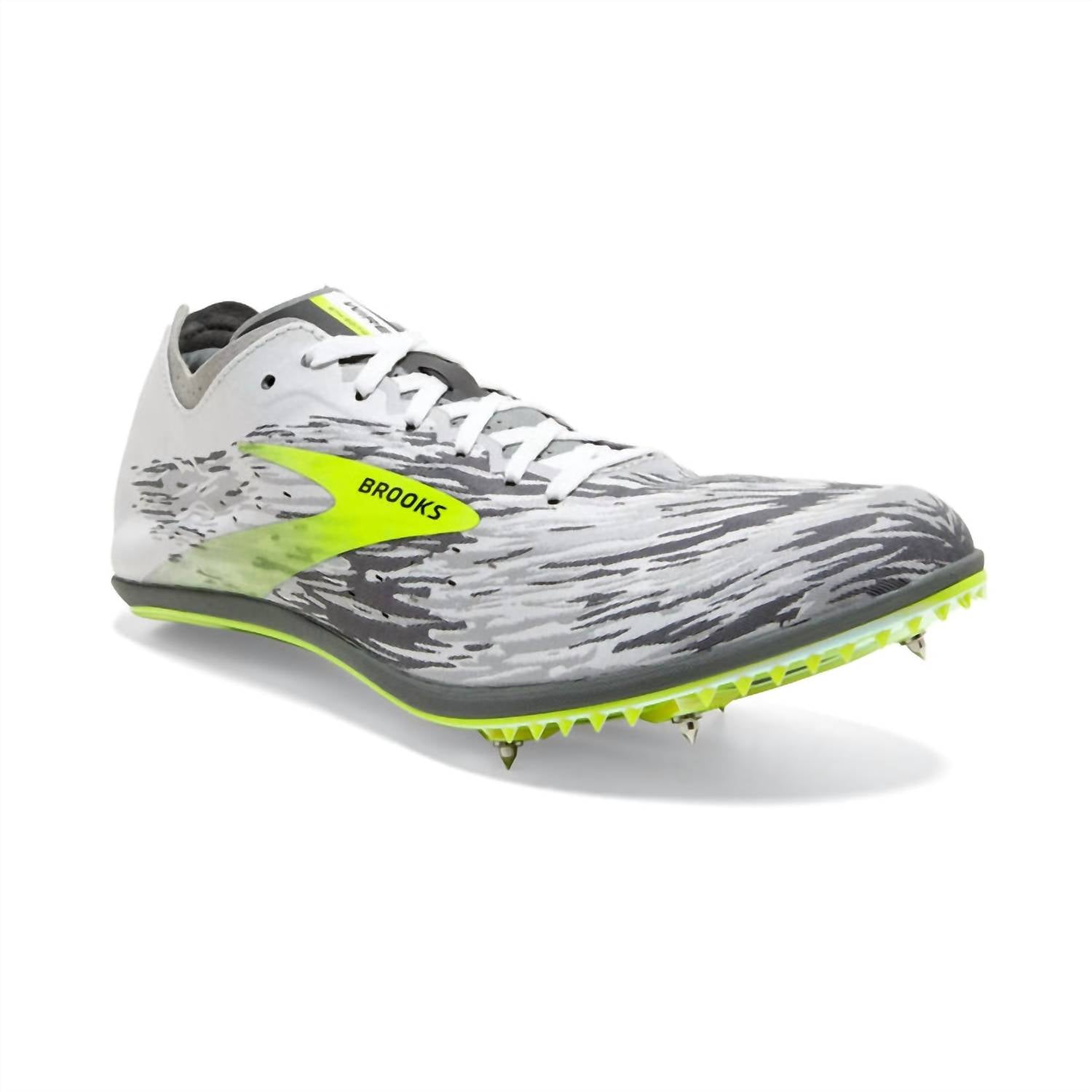 BROOKS Unisex Wire 6 Long Distance Spike Shoes in black grey nightlife - women's shoe - detail view