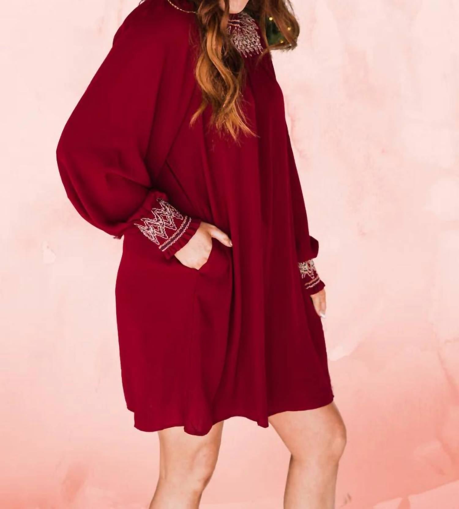 Layerz Clothing - Women's Embroidered Smocked Dress
