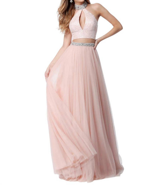 Sherri Hill - Two-Piece Beaded Keyhole Prom Dress