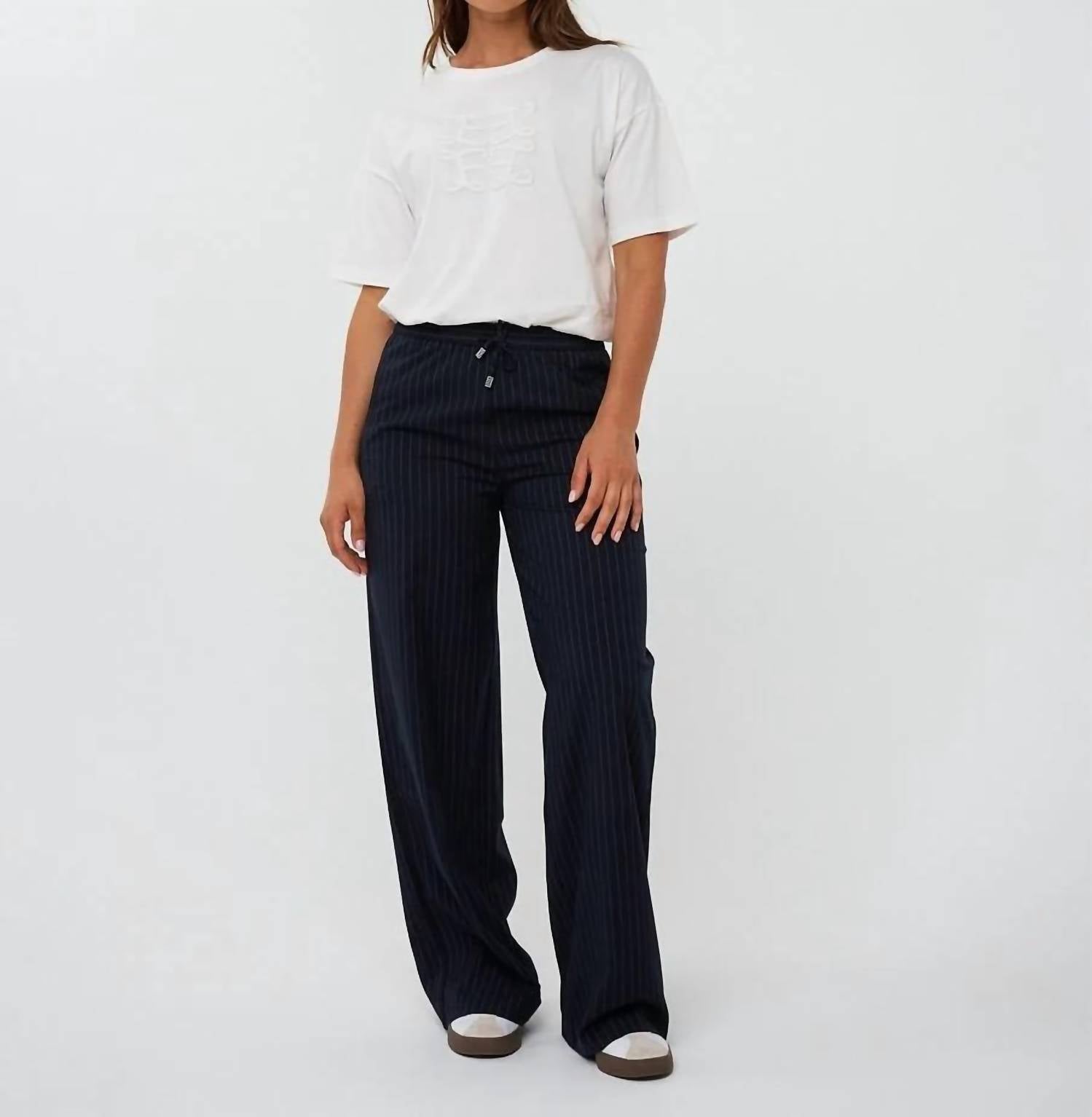 Esqualo - Tirza Drawstring Pinstripe Trousers