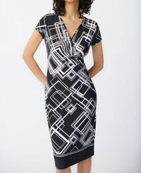 Joseph Ribkoff - Abstract Check Print Dress