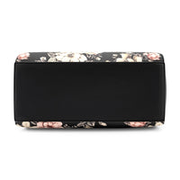 Like Dreams Women's Rosalie Bow Top Handle Satchel Bag in black floral print - women's bag - alternate view