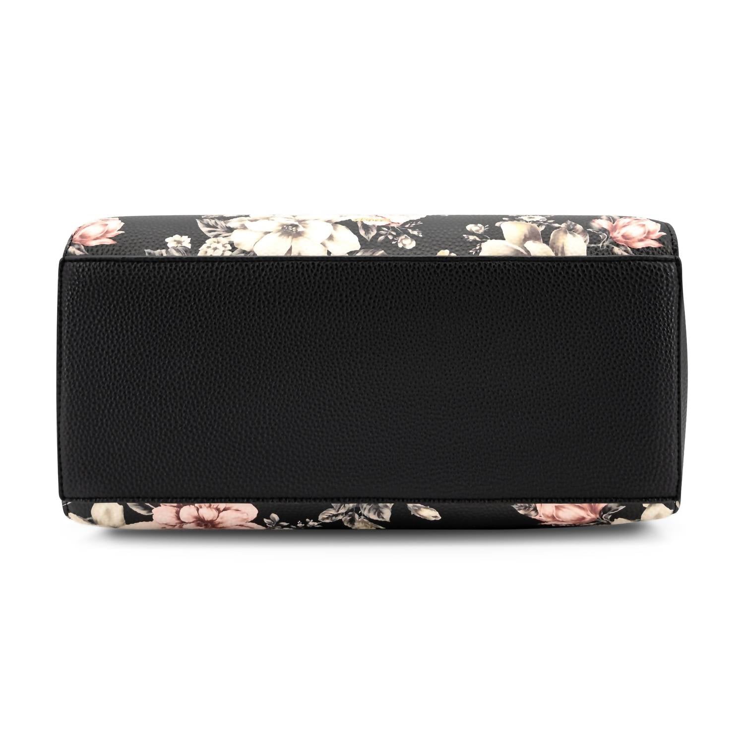 Like Dreams Women's Rosalie Bow Top Handle Satchel Bag in black floral print - women's bag - alternate view