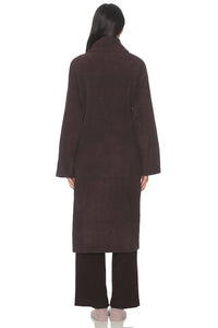 BAREFOOT DREAMS Cozychic Cotton Rib Long Coat in umber - women's jacket - alternate view