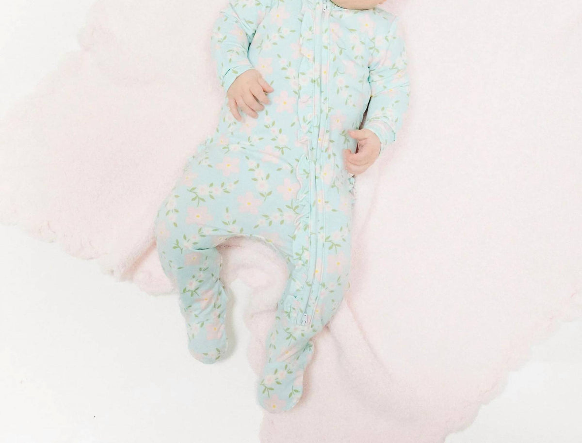 Angel Dear - Vintage Daisy 2 Way Zip Ruffle Footie