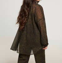 Mat Fashion - Sheer Leopard Button Up Shirt