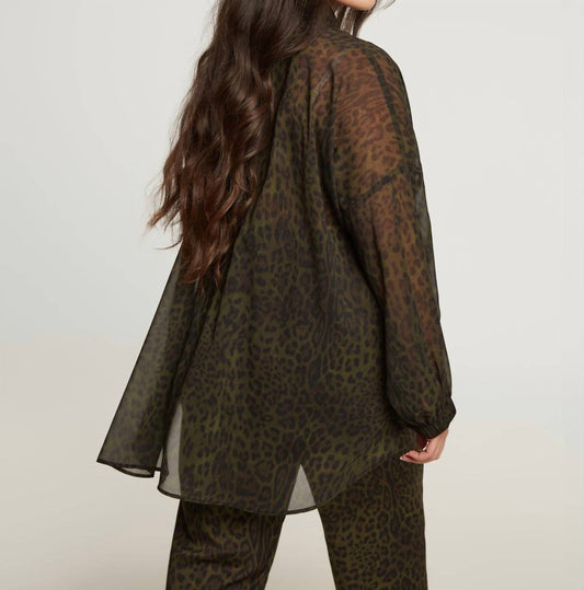 Mat Fashion - Sheer Leopard Button Up Shirt