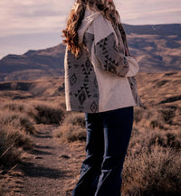 1 The Woman - Abstract Patchwork Drawstring Jacket