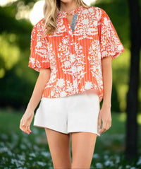 Thml - Botanical Stripe Puff Sleeve Blouse