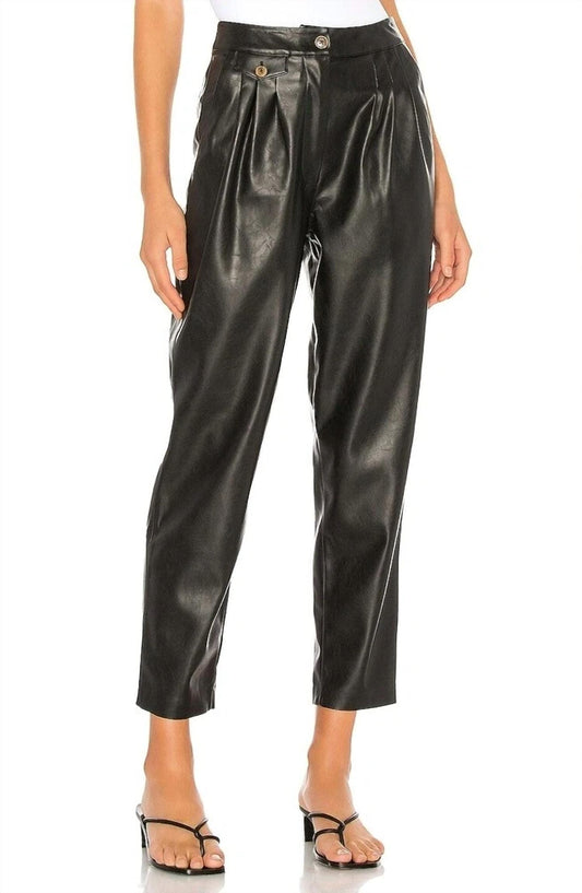 Blanknyc - Vegan Leather Pleated Carrot Leg Pants