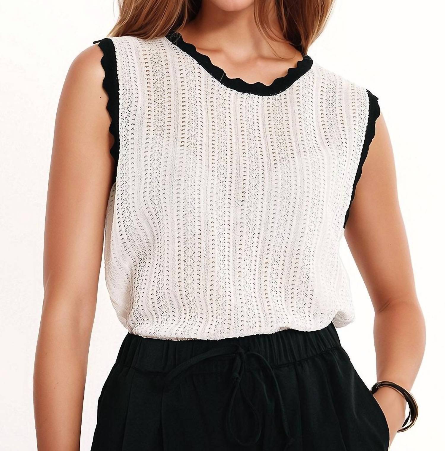 Q2 - Classic Knitted Pointelle Top
