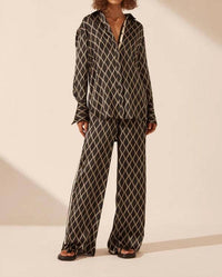Shona Joy - Silk Contrast Relaxed Shirt