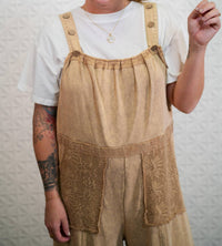 Oli & Hali - Next Move Washed Lace Hem Jumpsuit Overalls